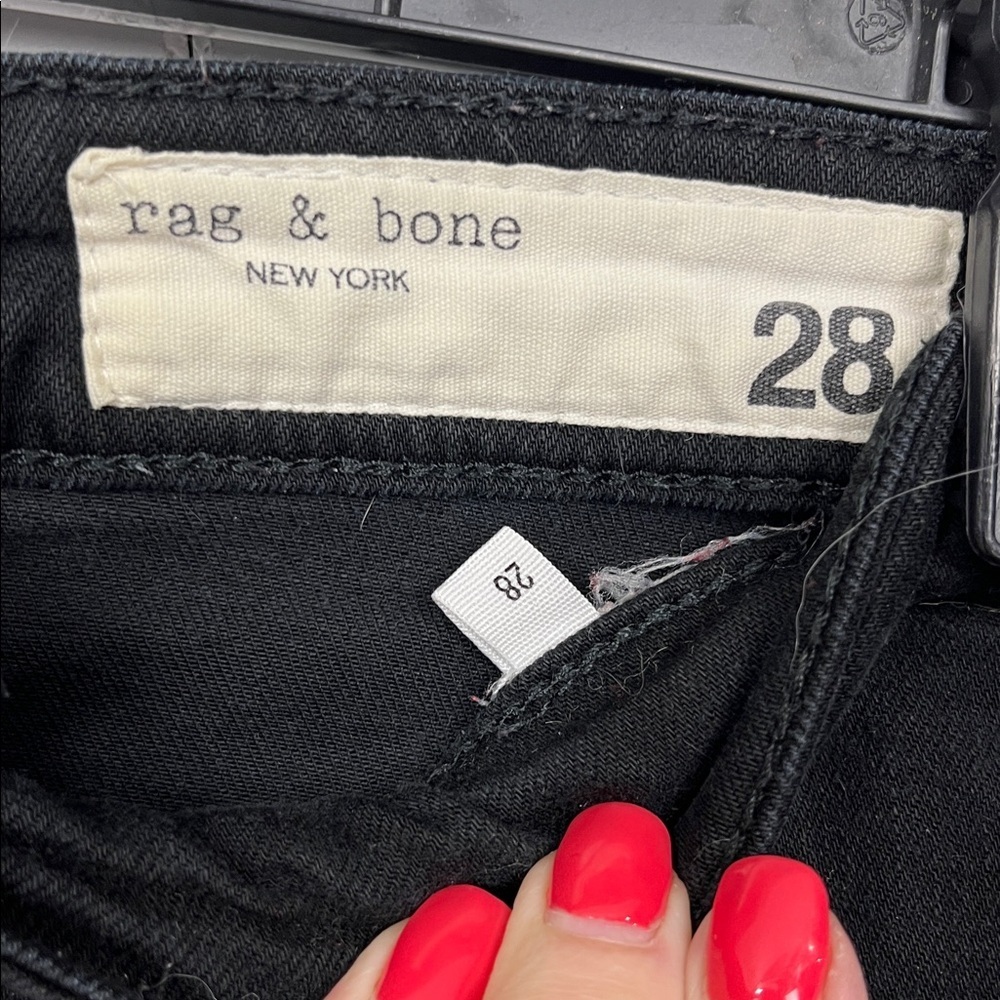 Rag & Bone Womens Nina High Rise Skinny Jeans 28 Black Button/Fly Pockets EUC - Picture 2 of 12